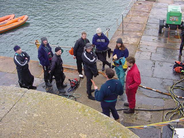 Divers being instructed